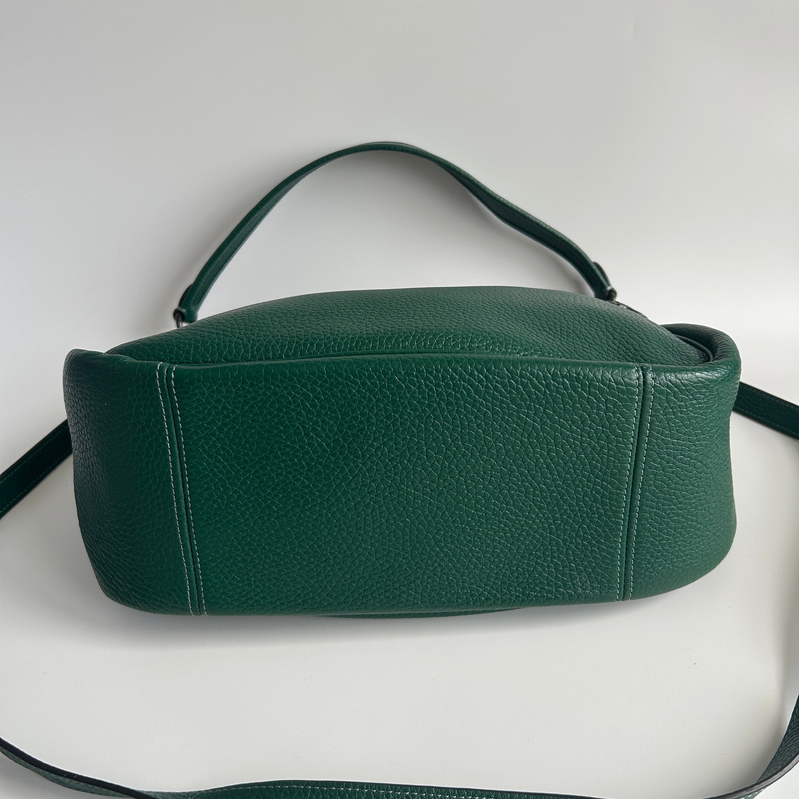 Coach Cary Green Pebble Leather Shoulder Bag Excellent