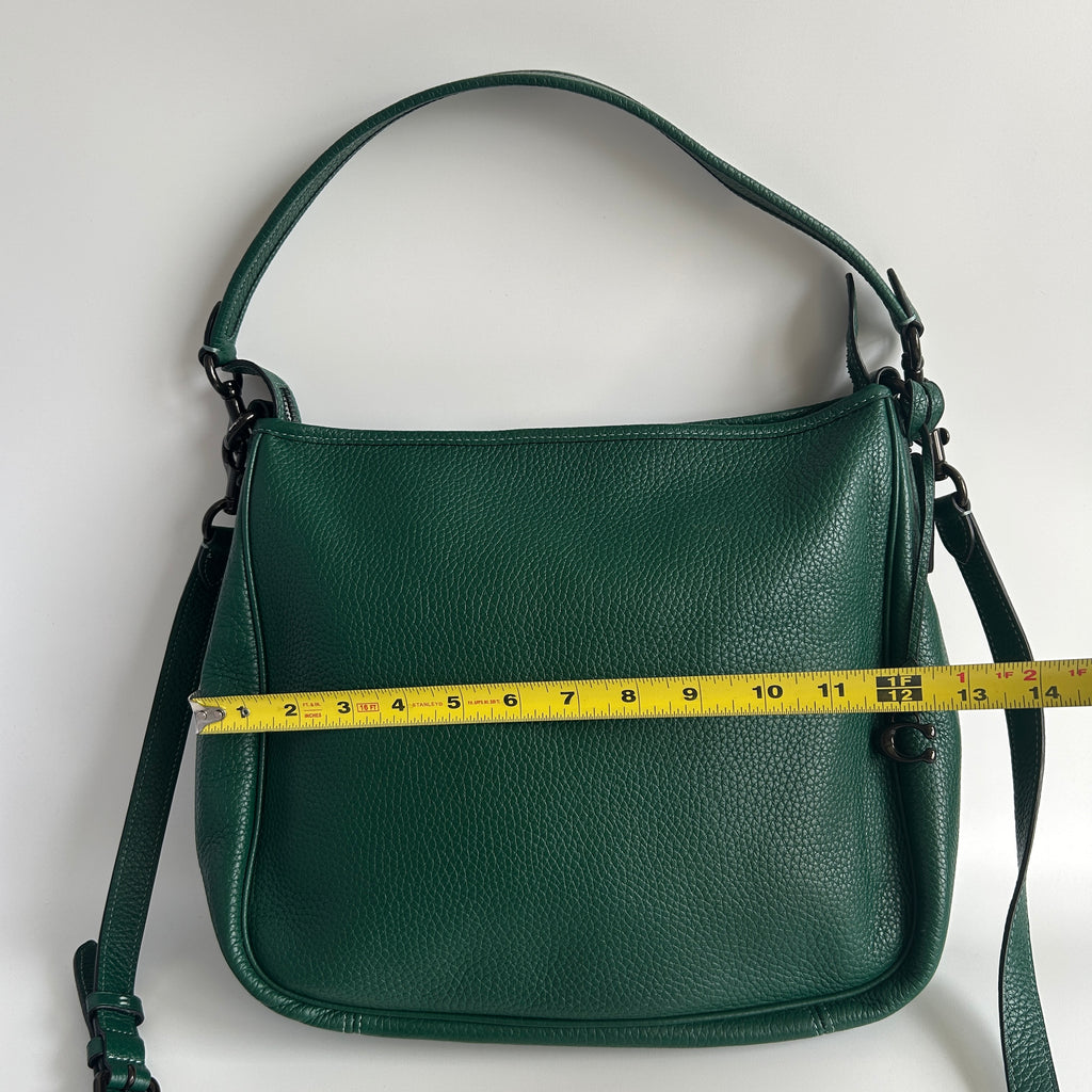 Coach Cary Green Pebble Leather Shoulder Bag Excellent