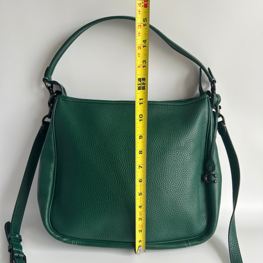 Coach Cary Green Pebble Leather Shoulder Bag Excellent