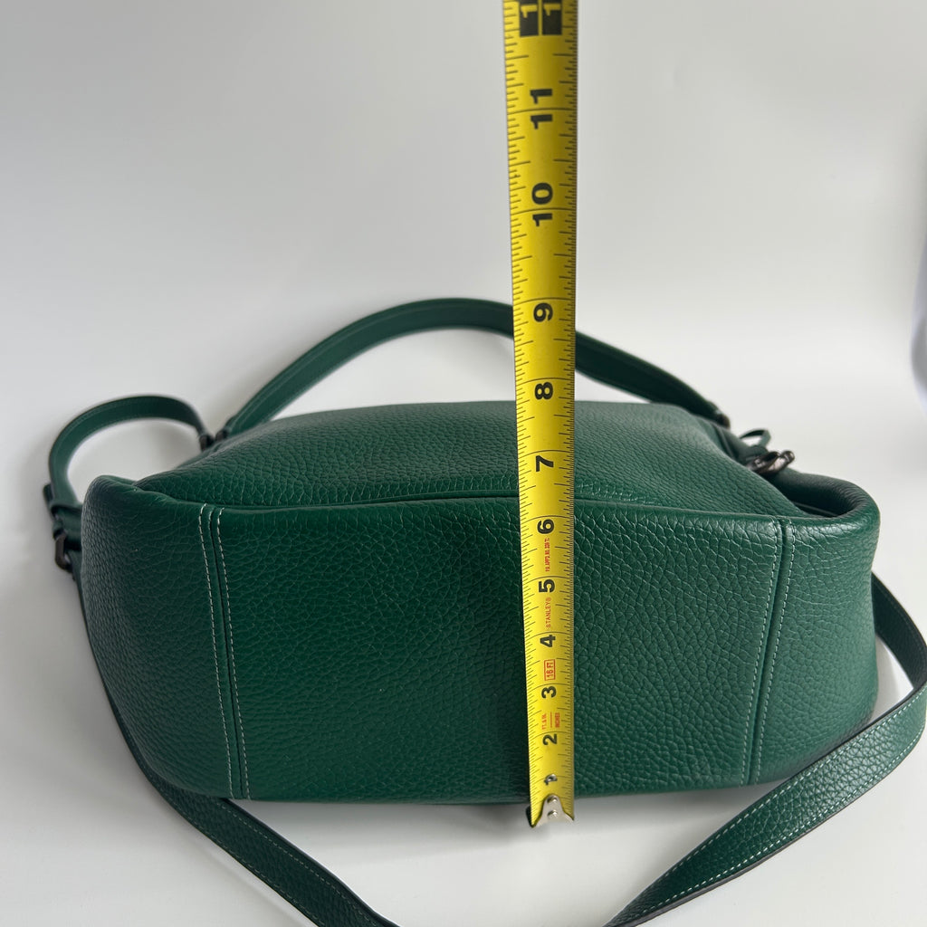 Coach Cary Green Pebble Leather Shoulder Bag Excellent
