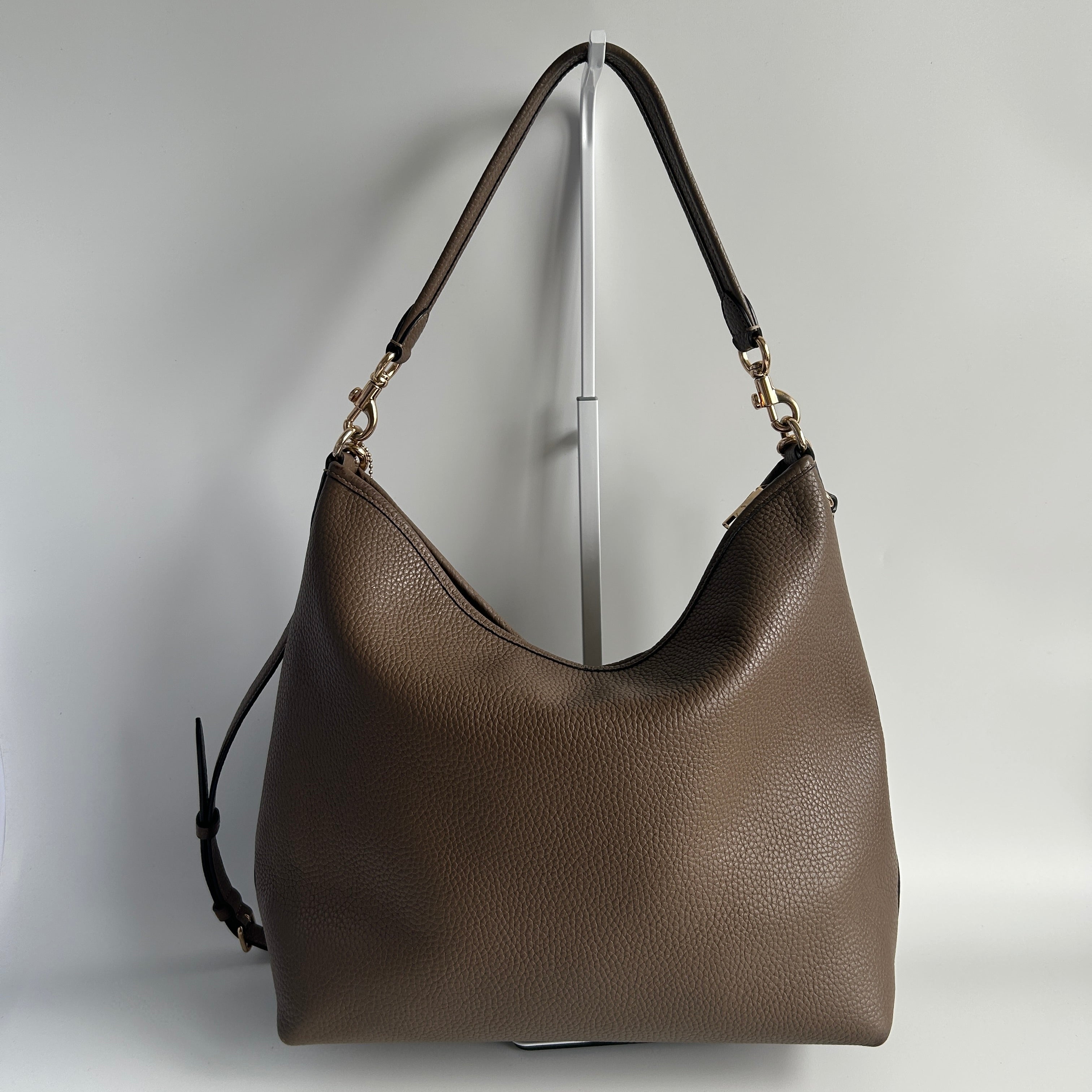 Coach Laurel Large Brown Pebble Leather Shoulder Bag CY684 Good