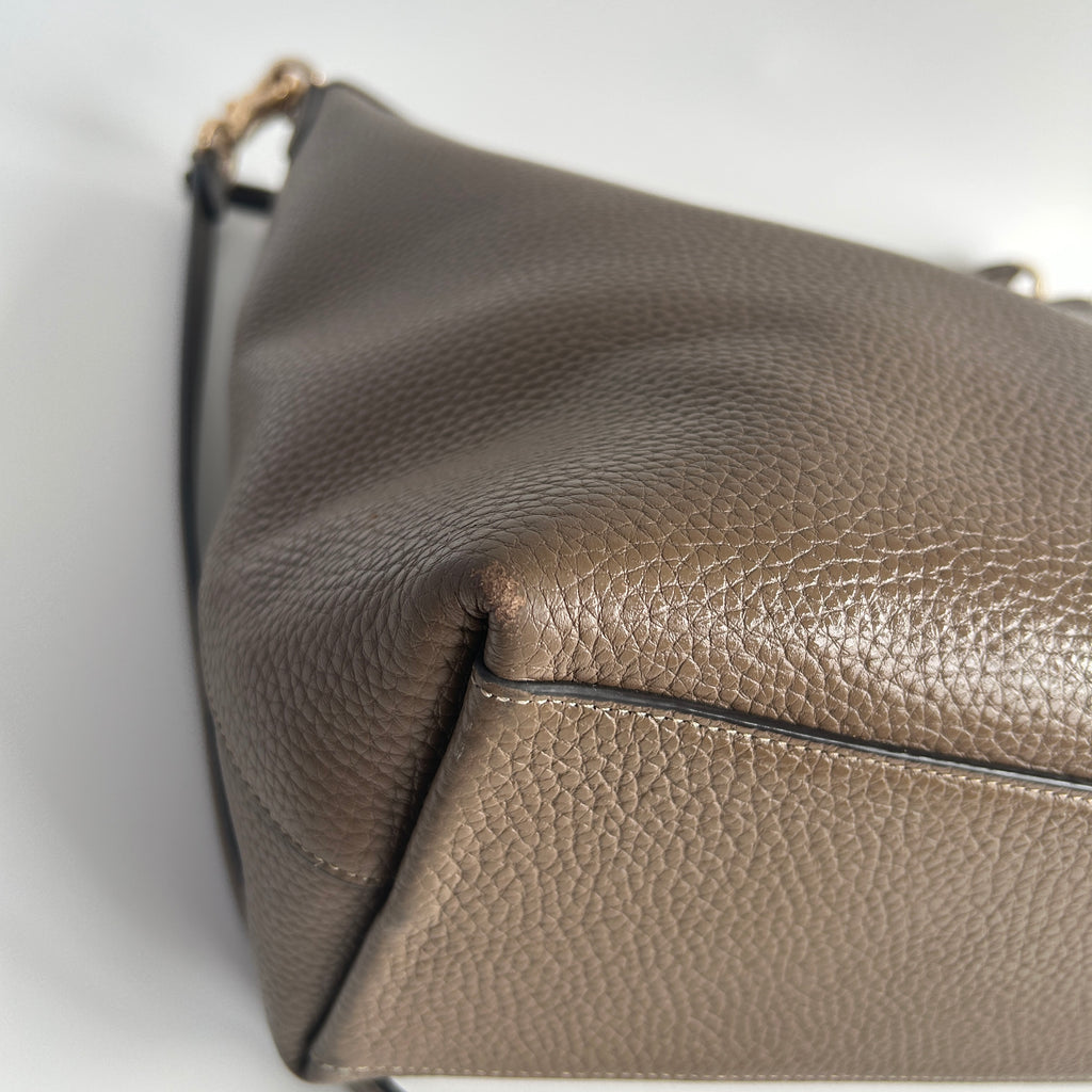 Coach Laurel Large Brown Pebble Leather Shoulder Bag CY684 Good