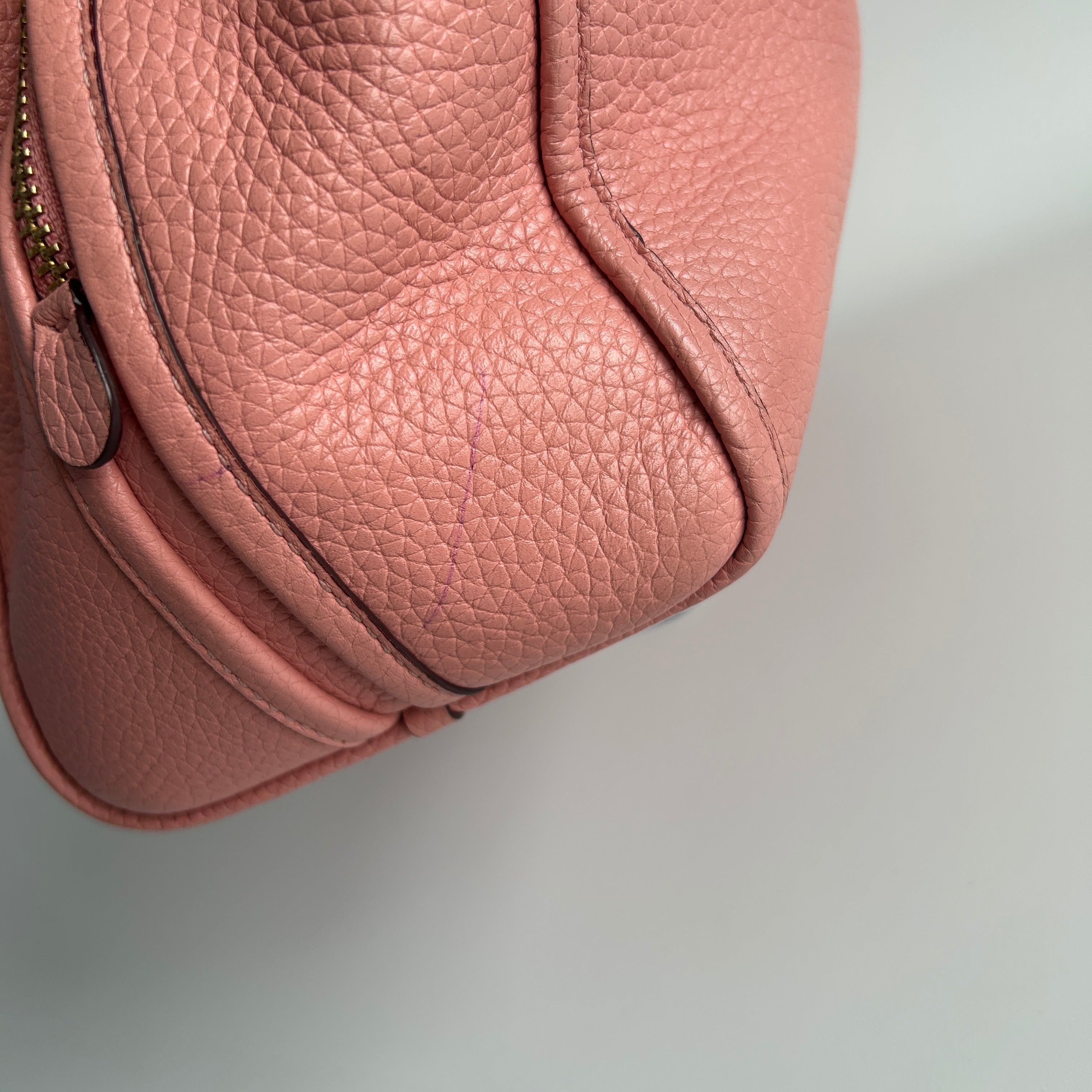 Coach Lori Pink Pebble Leather Shoulder Bag C4824 Good