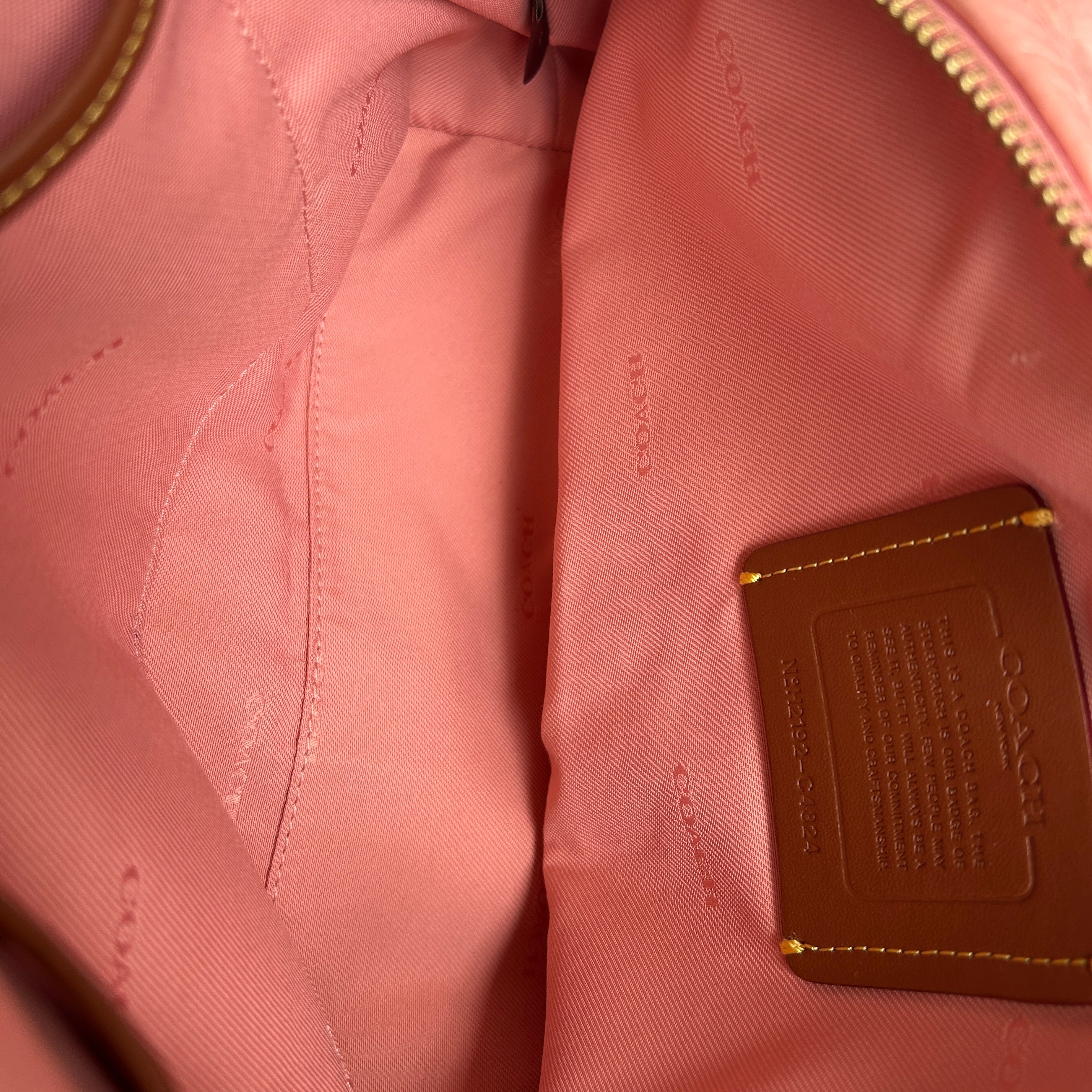 Coach Lori Pink Pebble Leather Shoulder Bag C4824 Good