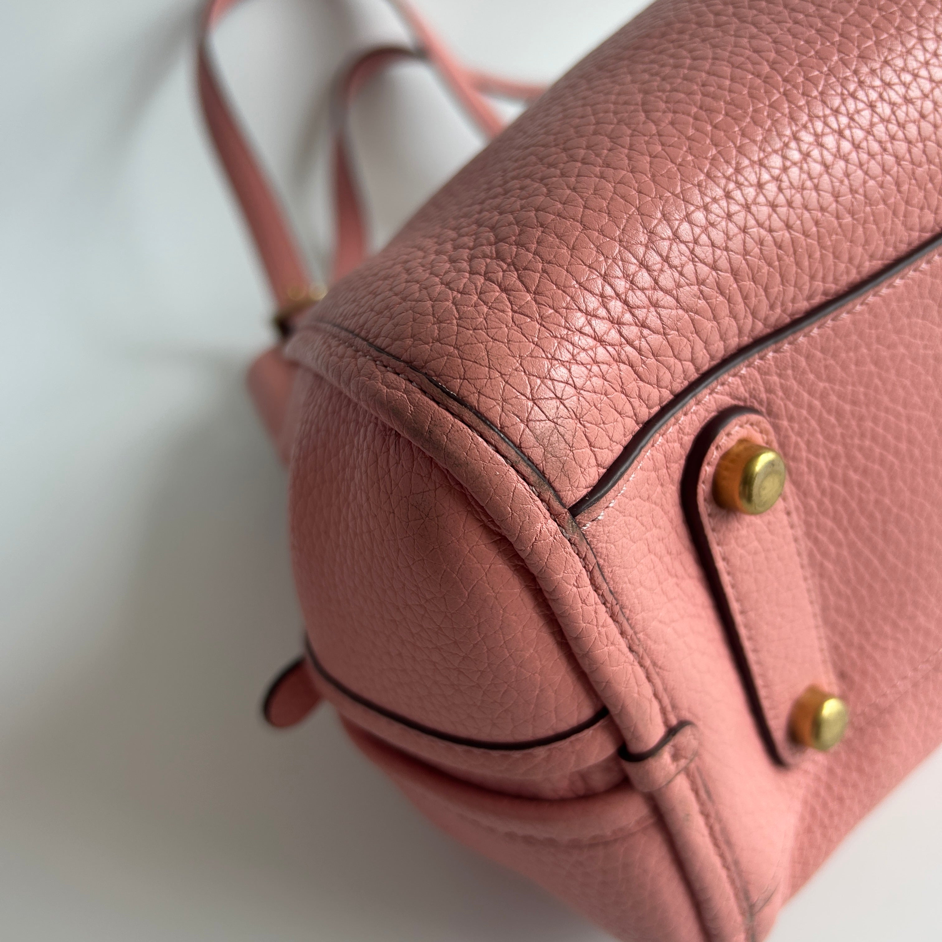 Coach Lori Pink Pebble Leather Shoulder Bag C4824 Good