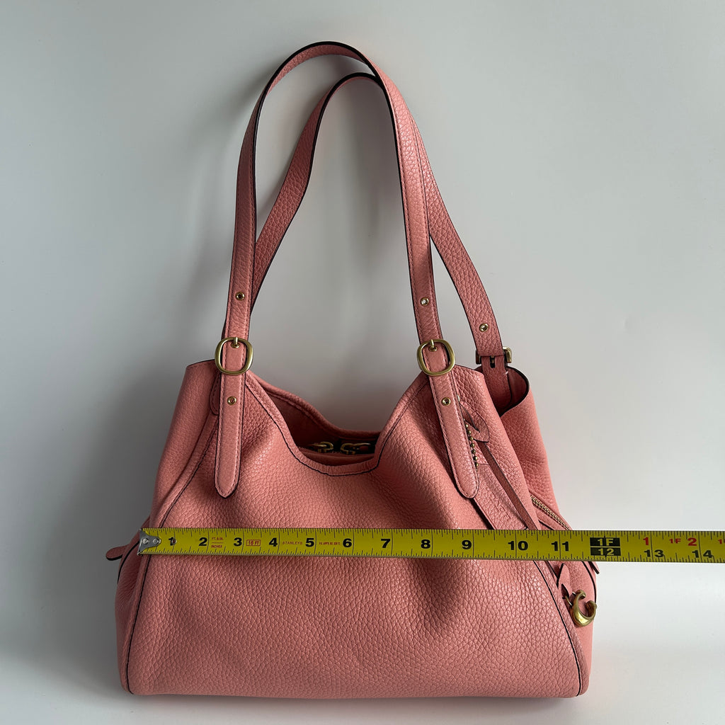 Coach Lori Pink Pebble Leather Shoulder Bag C4824 Good