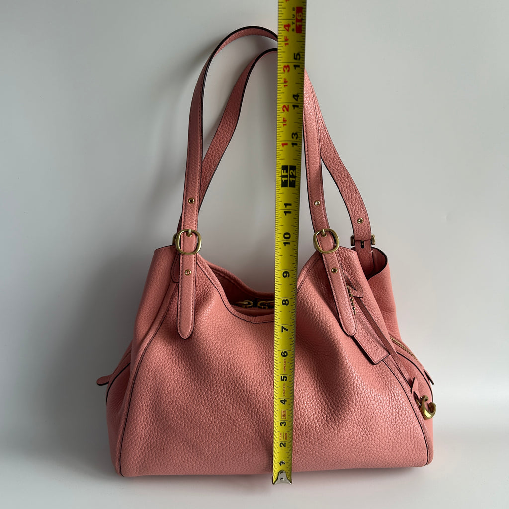 Coach Lori Pink Pebble Leather Shoulder Bag C4824 Good