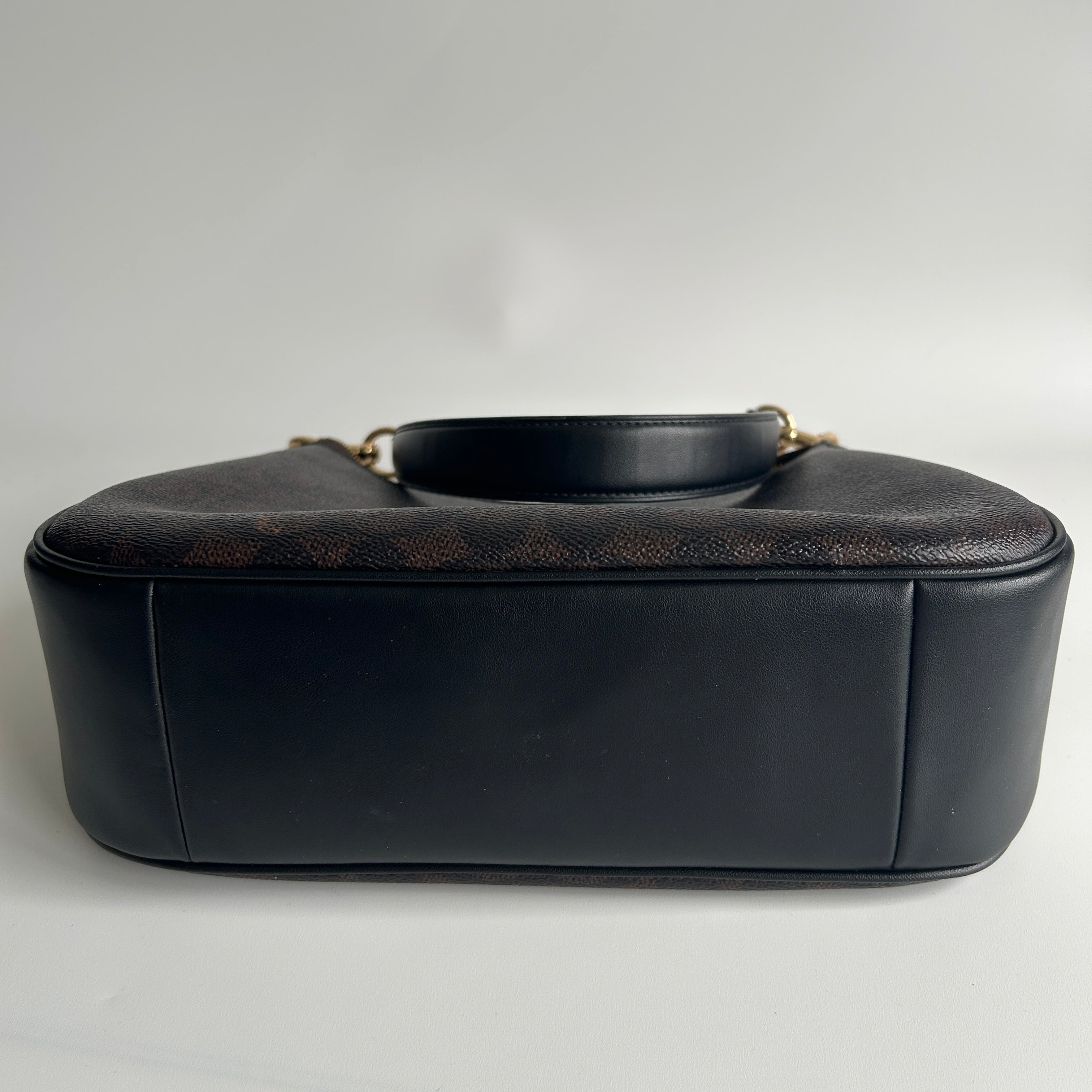 Coach Teri Shoulder Bag Brown Black Signature Canvas C1940 Good