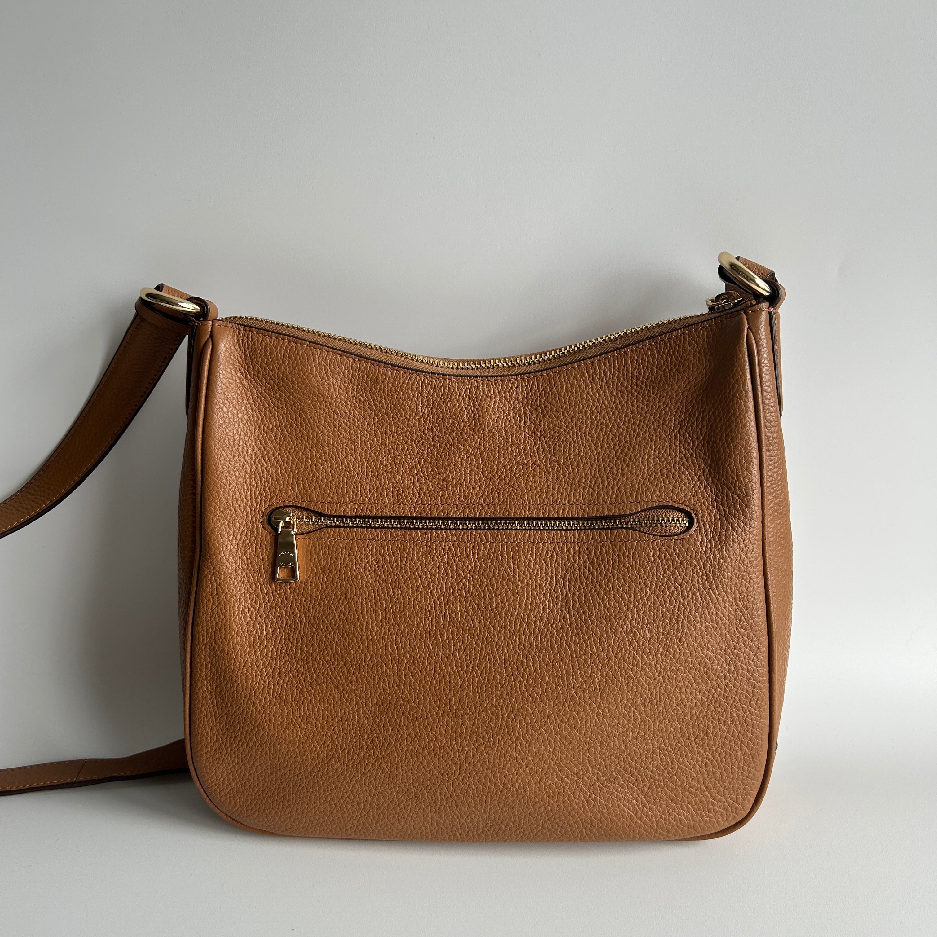 Coach Ellie File Bag Saddle Brown Pebbled Leather Crossbody C1648 Excellent