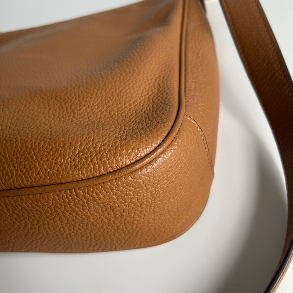 Coach Ellie File Bag Saddle Brown Pebbled Leather Crossbody C1648 Excellent