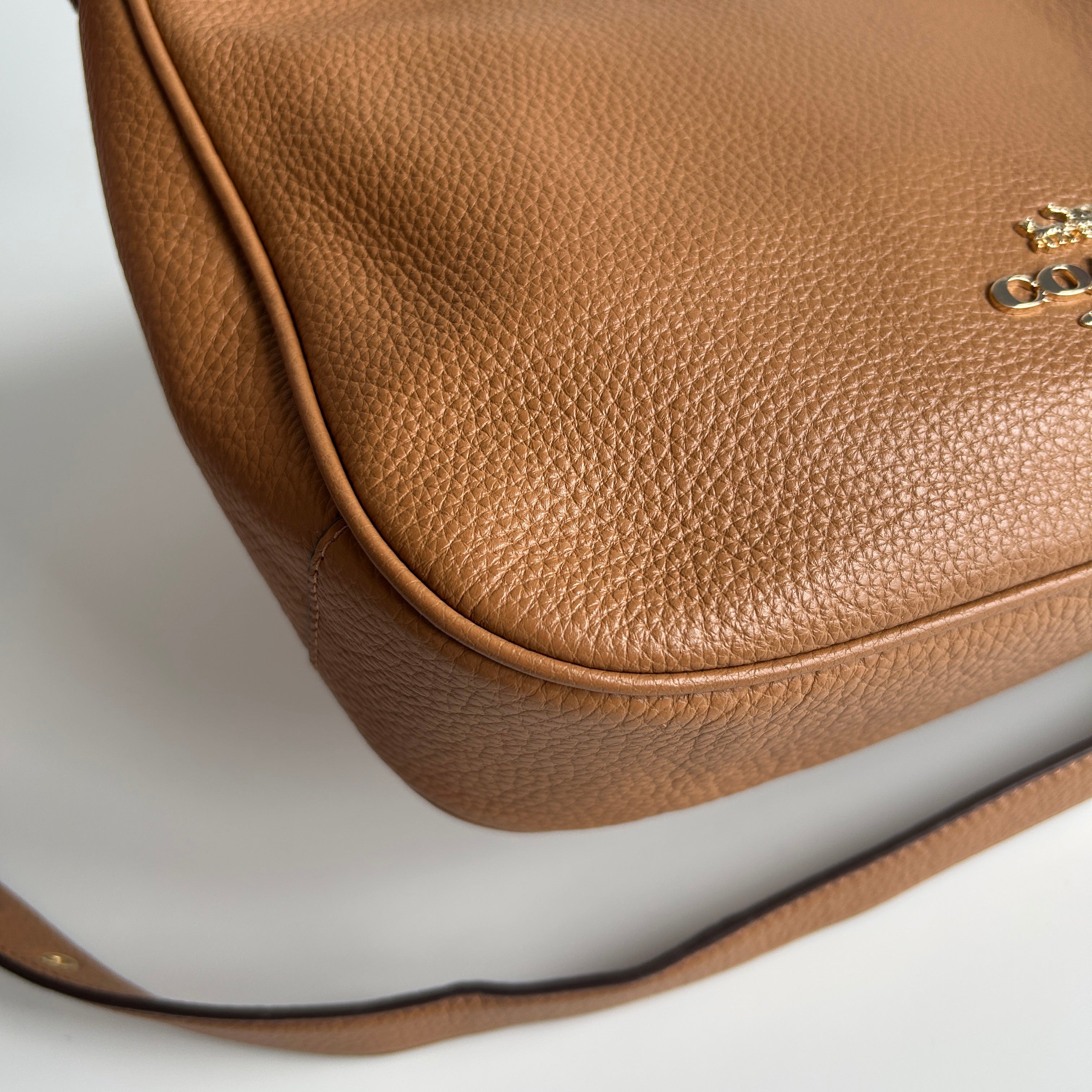 Coach Ellie File Bag Saddle Brown Pebbled Leather Crossbody C1648 Excellent