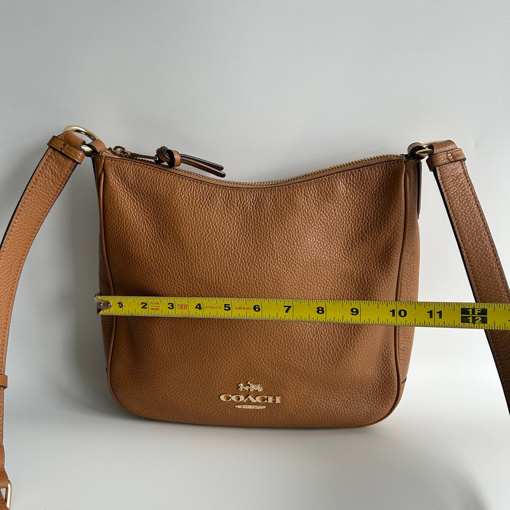 Coach Ellie File Bag Saddle Brown Pebbled Leather Crossbody C1648 Excellent