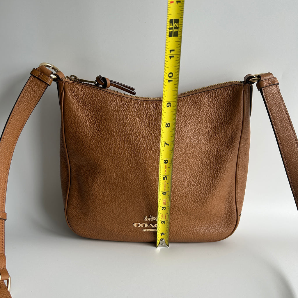 Coach Ellie File Bag Saddle Brown Pebbled Leather Crossbody C1648 Excellent