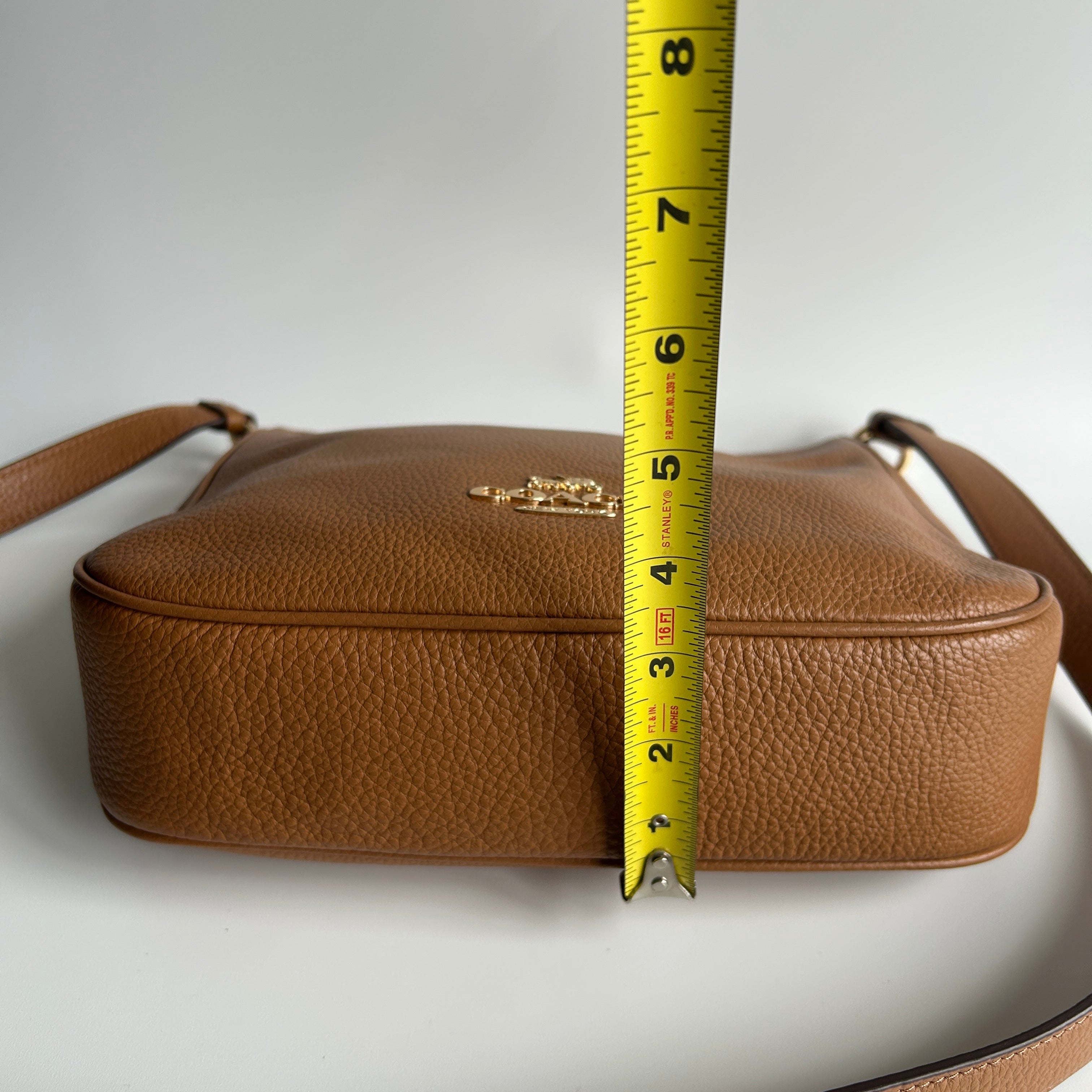 Coach Ellie File Bag Saddle Brown Pebbled Leather Crossbody C1648 Excellent