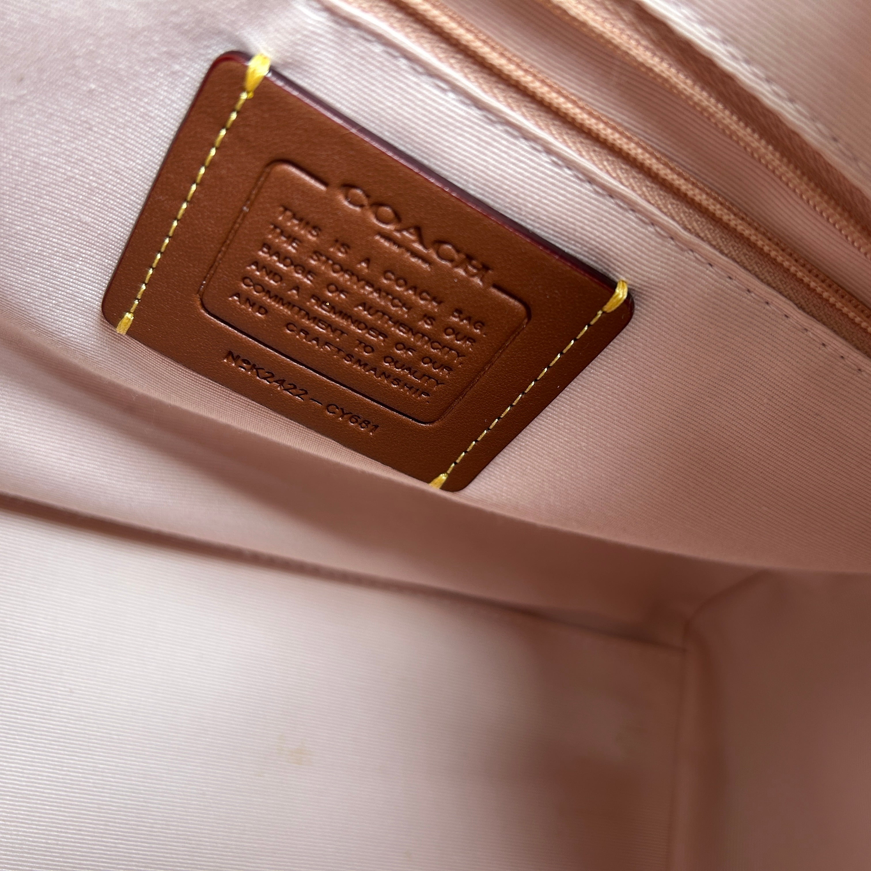 Coach Rowan Satchel Rose Print Pink Leather Satchel Bag GOOD