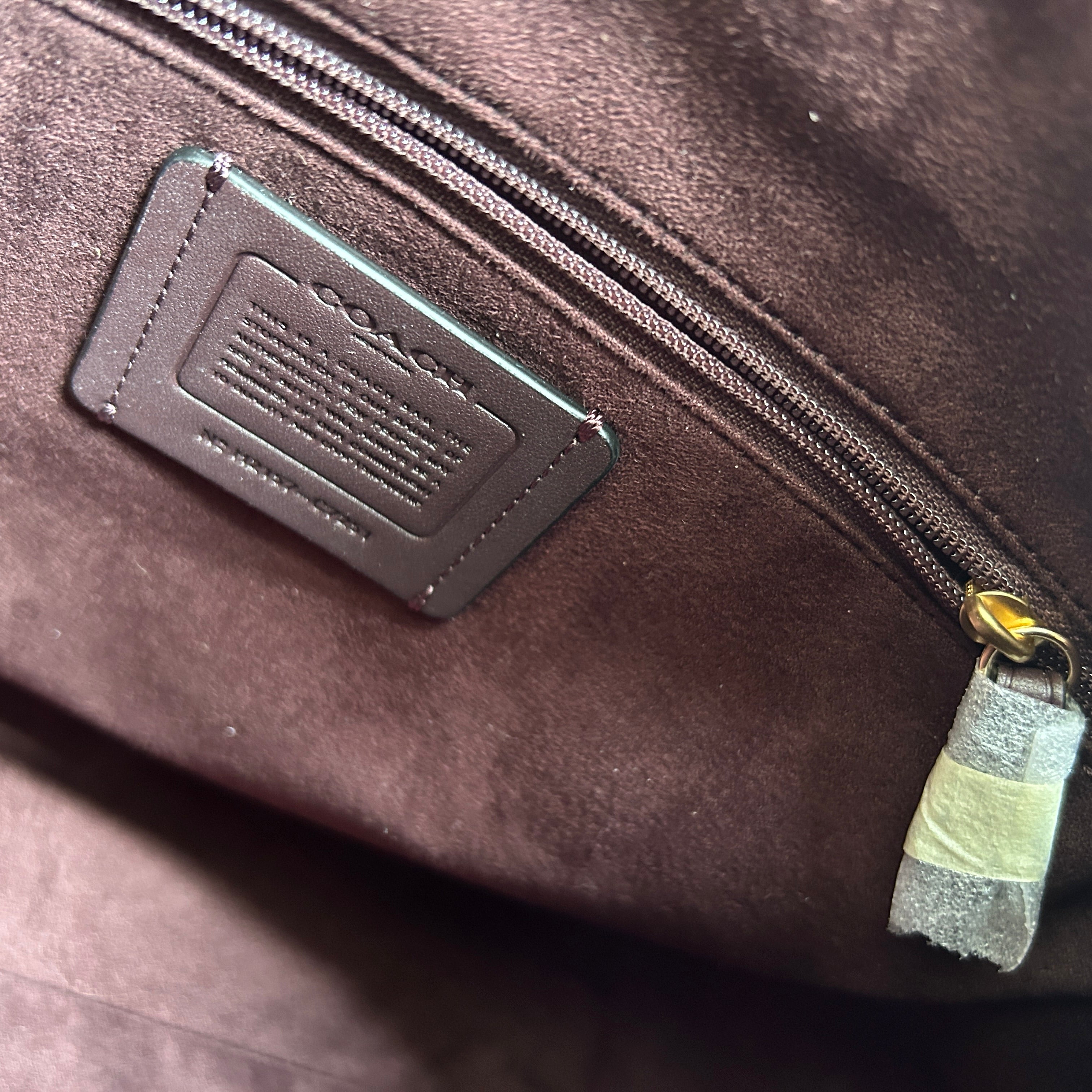 Coach Kleo Backpack Brown Black Signature Canvas Suede C5648 Excellent