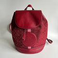 Coach Dempsey Red Apple Signature Jacquard Leather Backpack NEW