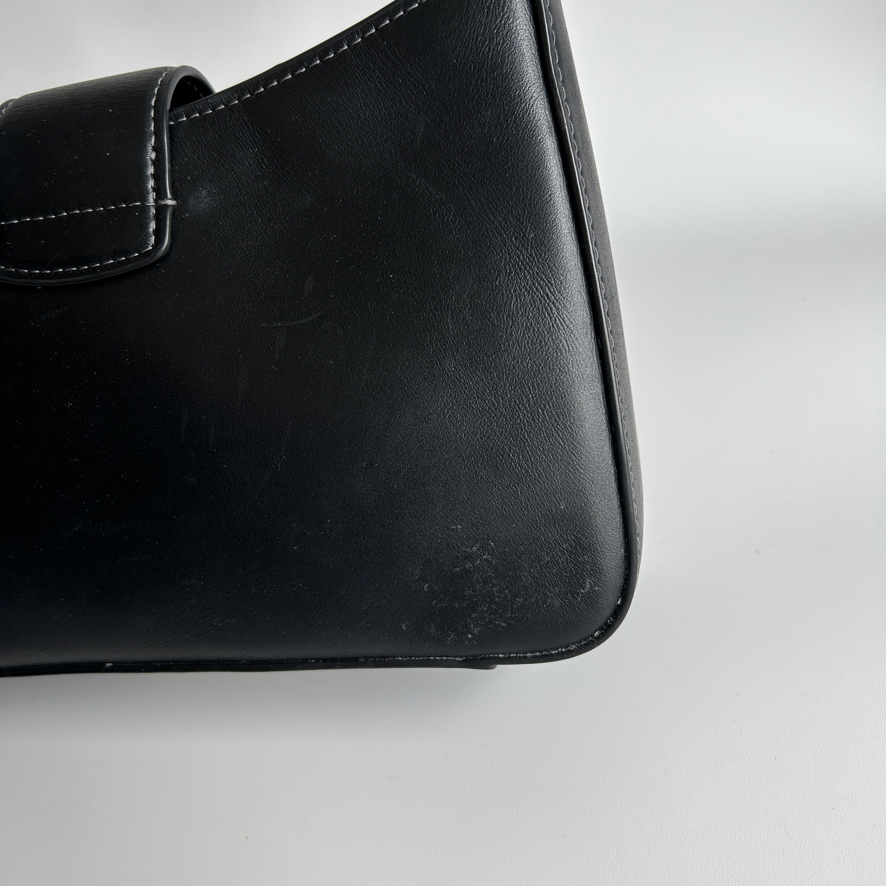 Coach Eliza Black Leather Shoulder Bag CAA93 Good Condition