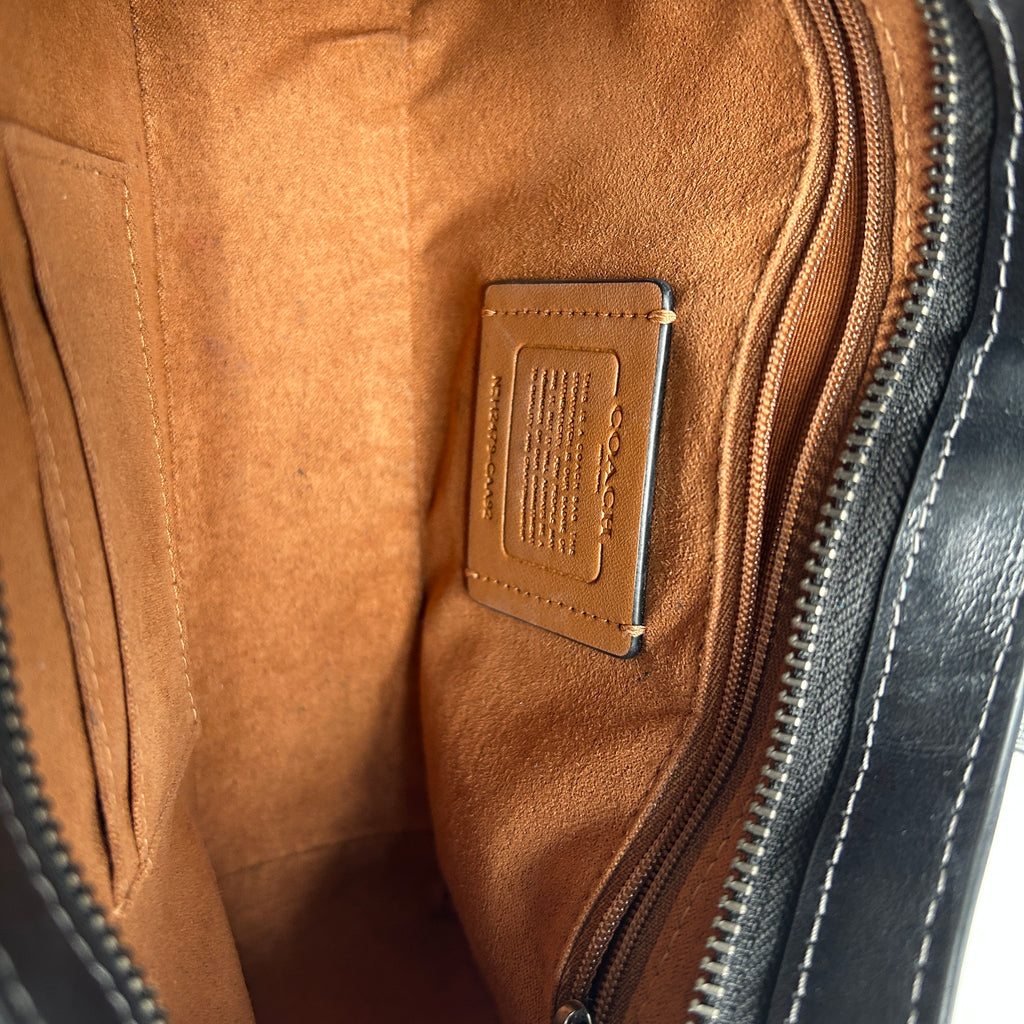 Coach Eliza Black Leather Shoulder Bag CAA93 Good Condition