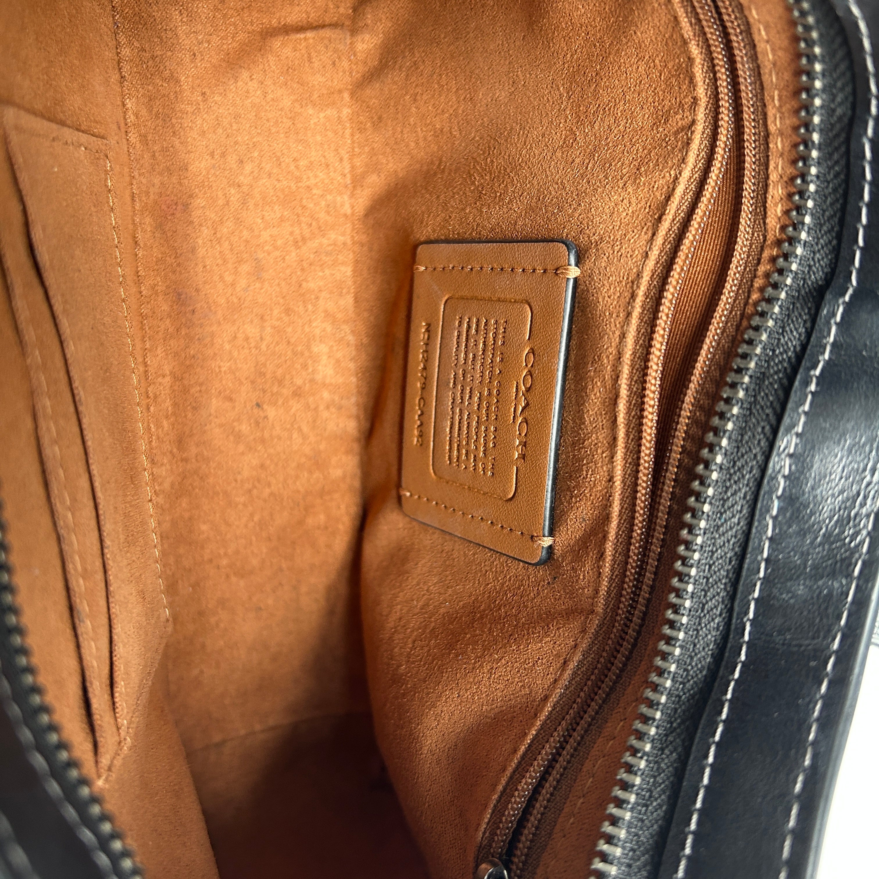 Coach Eliza Black Leather Shoulder Bag CAA93 Good Condition