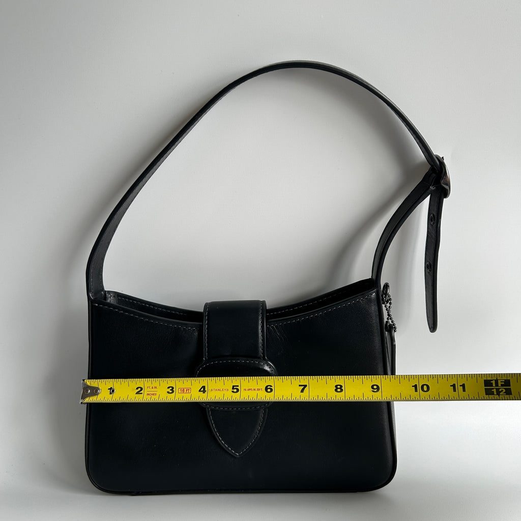 Coach Eliza Black Leather Shoulder Bag CAA93 Good Condition