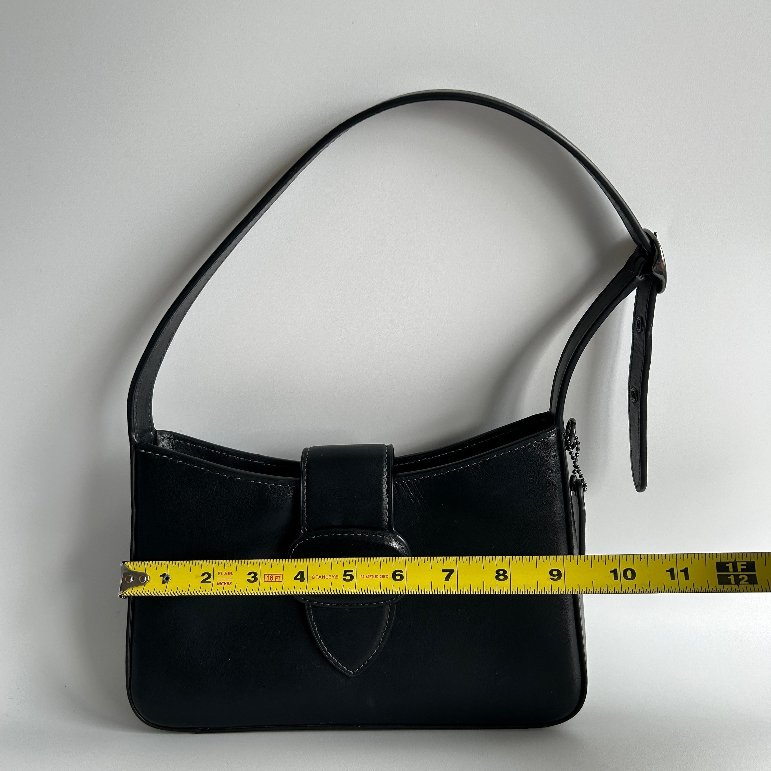 Coach Eliza Black Leather Shoulder Bag CAA93 Good Condition