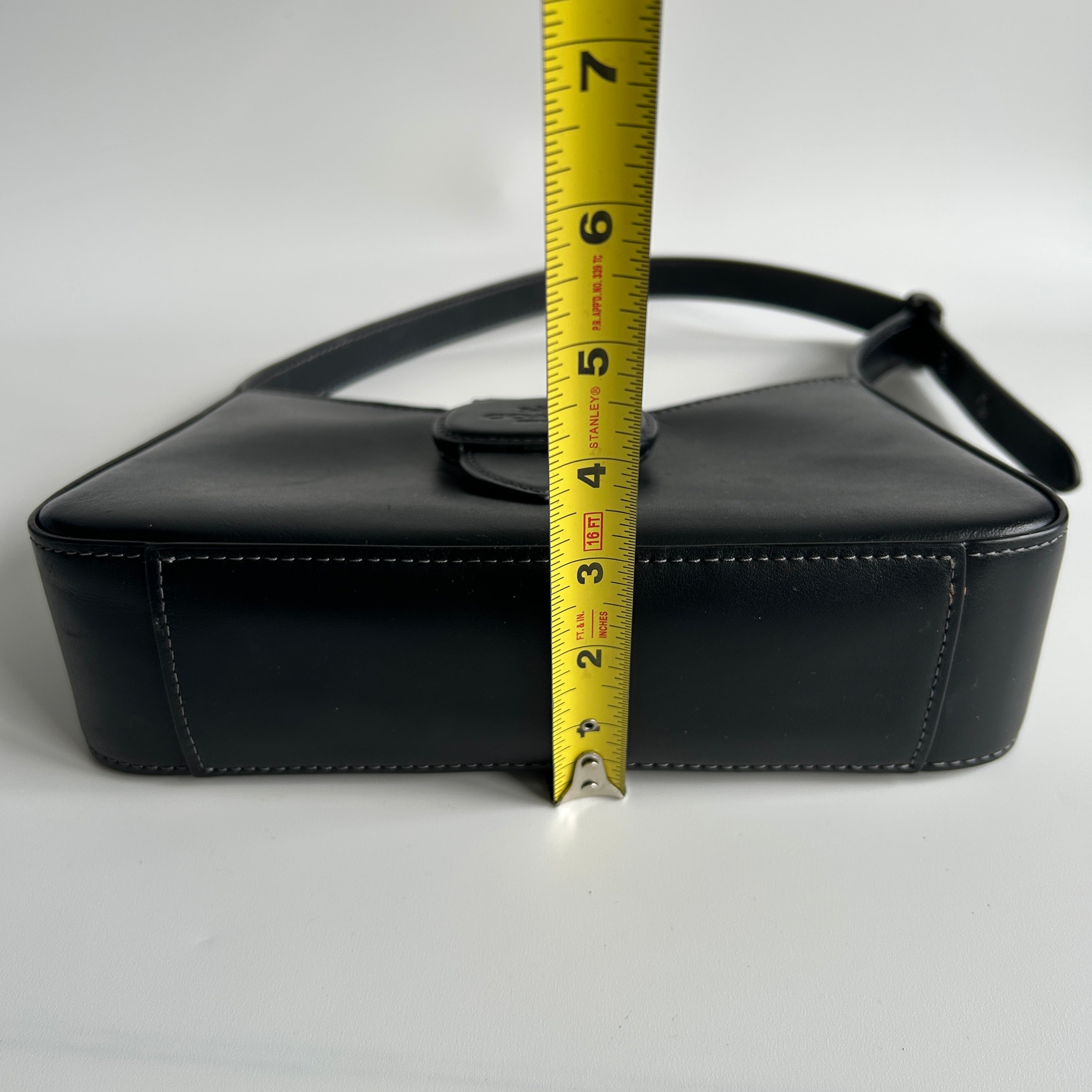 Coach Eliza Black Leather Shoulder Bag CAA93 Good Condition