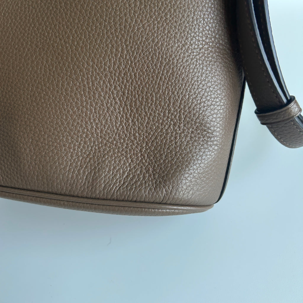 Coach Sophie Bucket Bag Dark Stone Pebbled Leather CR153 Excellent