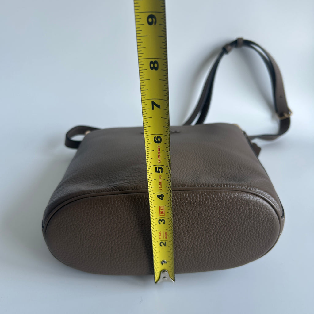 Coach Sophie Bucket Bag Dark Stone Pebbled Leather CR153 Excellent