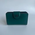 Coach Medium Corner Zip Dark Green Leather Wallet C2862 Good