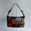 Coach Soho 7048 Patchwork Multi Leather Suede Shoulder Bag Good
