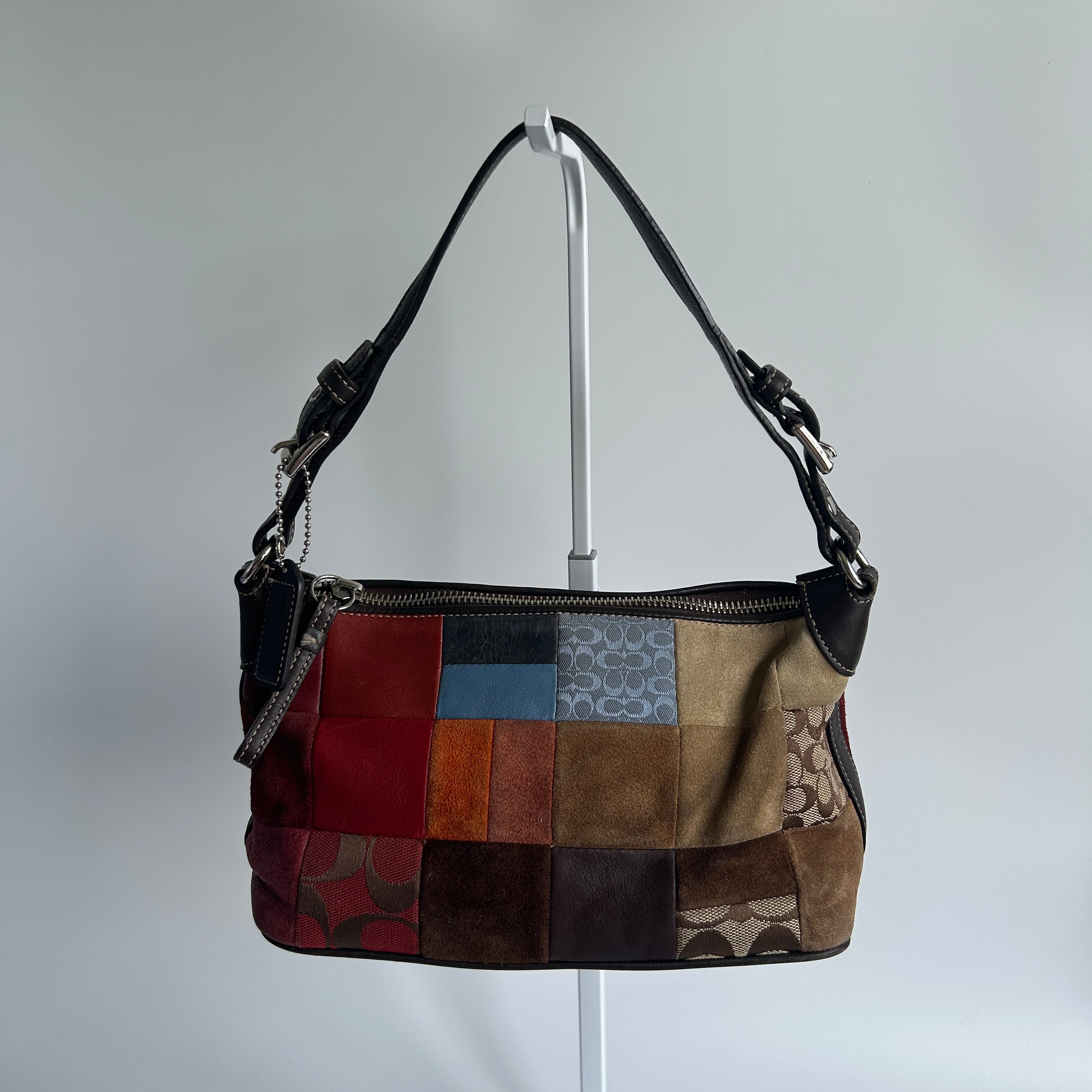 Coach Soho 7048 Patchwork Multi Leather Suede Shoulder Bag Good