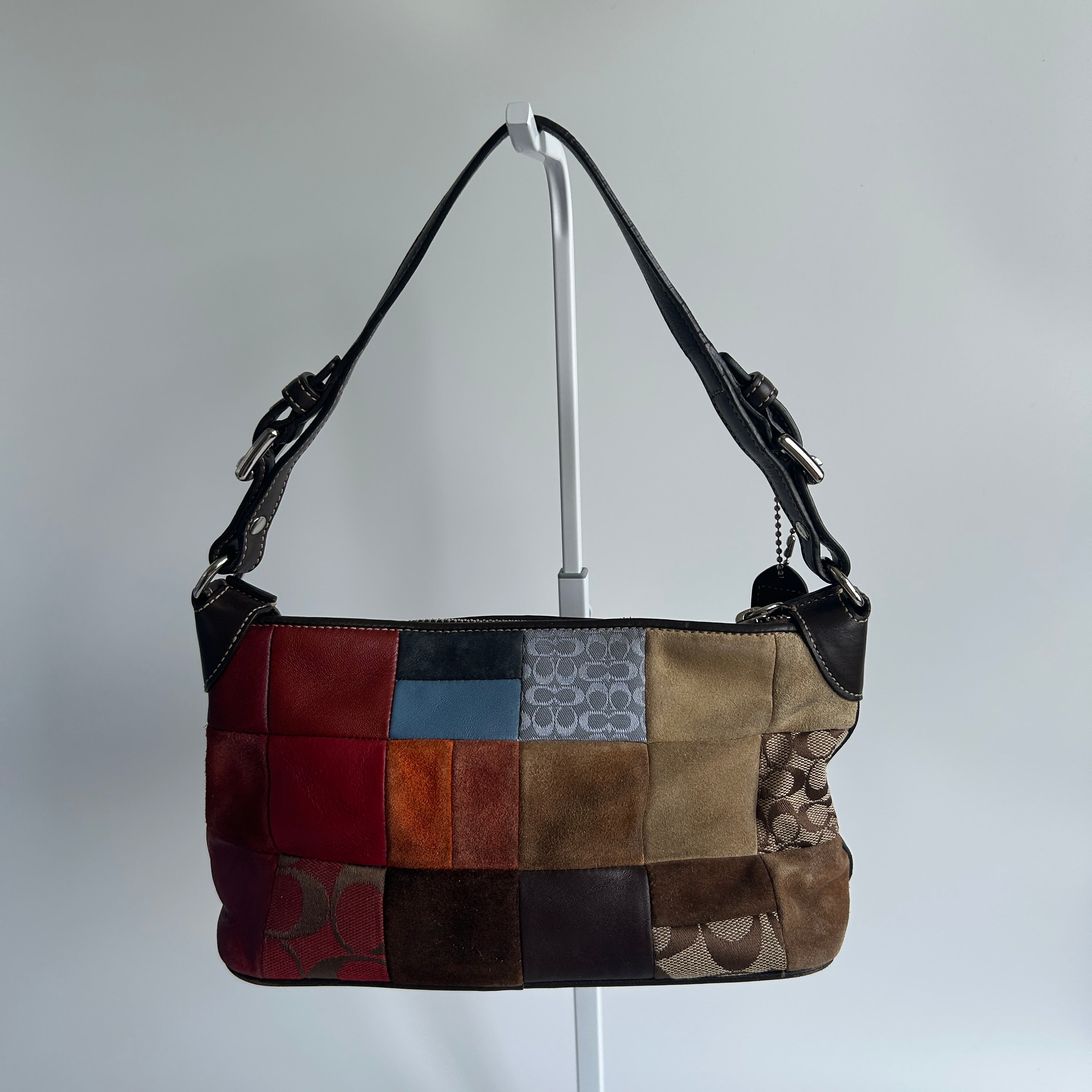 Coach Soho 7048 Patchwork Multi Leather Suede Shoulder Bag Good