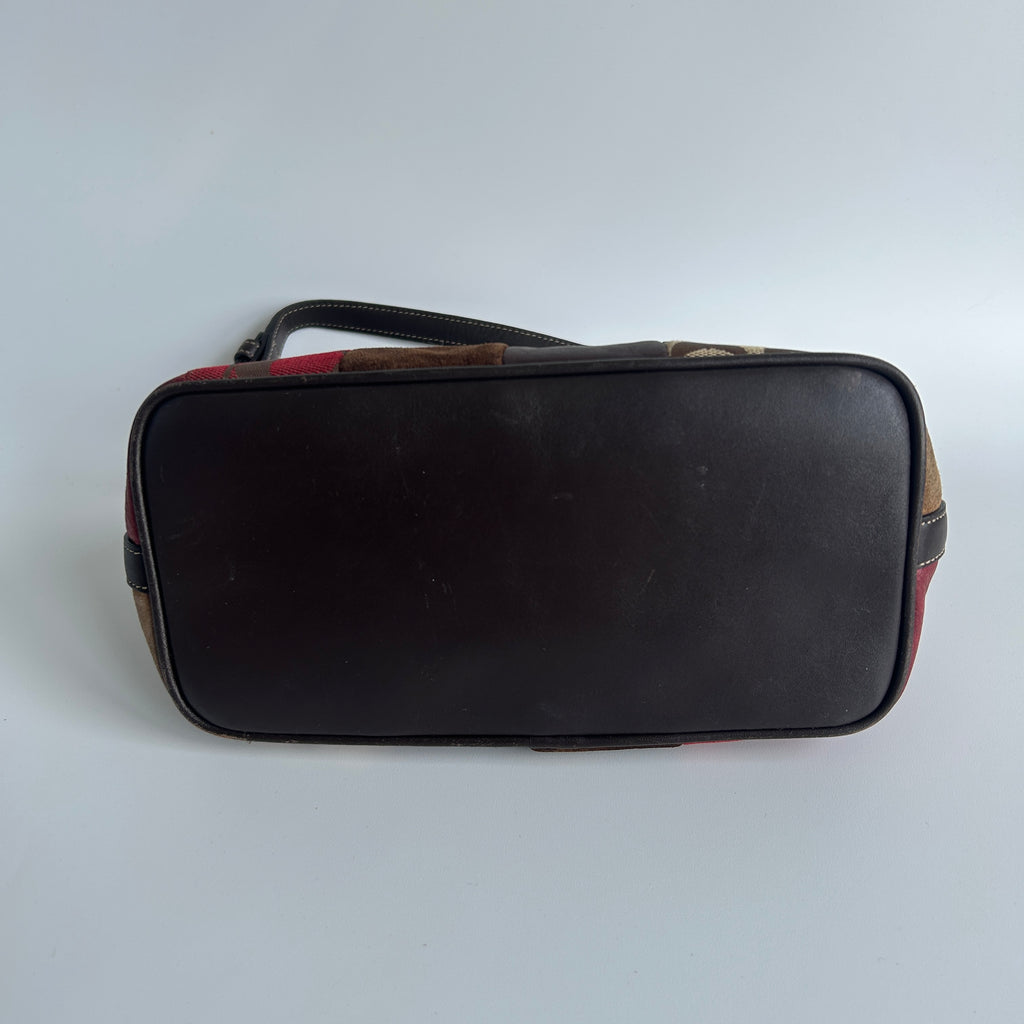 Coach Soho 7048 Patchwork Multi Leather Suede Shoulder Bag Good