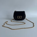 Coach Morgan Card Case on a Chain Black Brown Signature Leather Bag Excellent