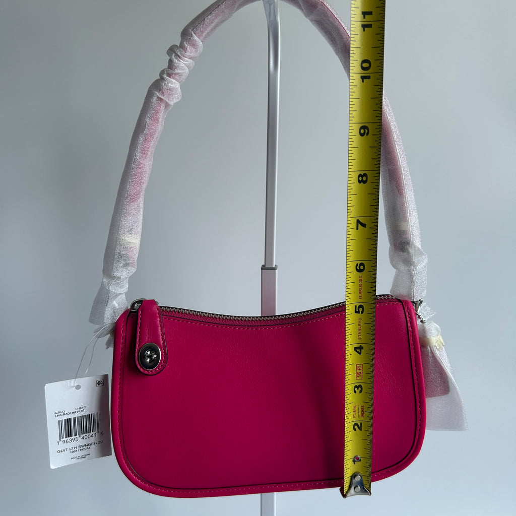 Coach Swinger 20 Dragonfruit Pink Glovetanned Leather Shoulder Bag NEW
