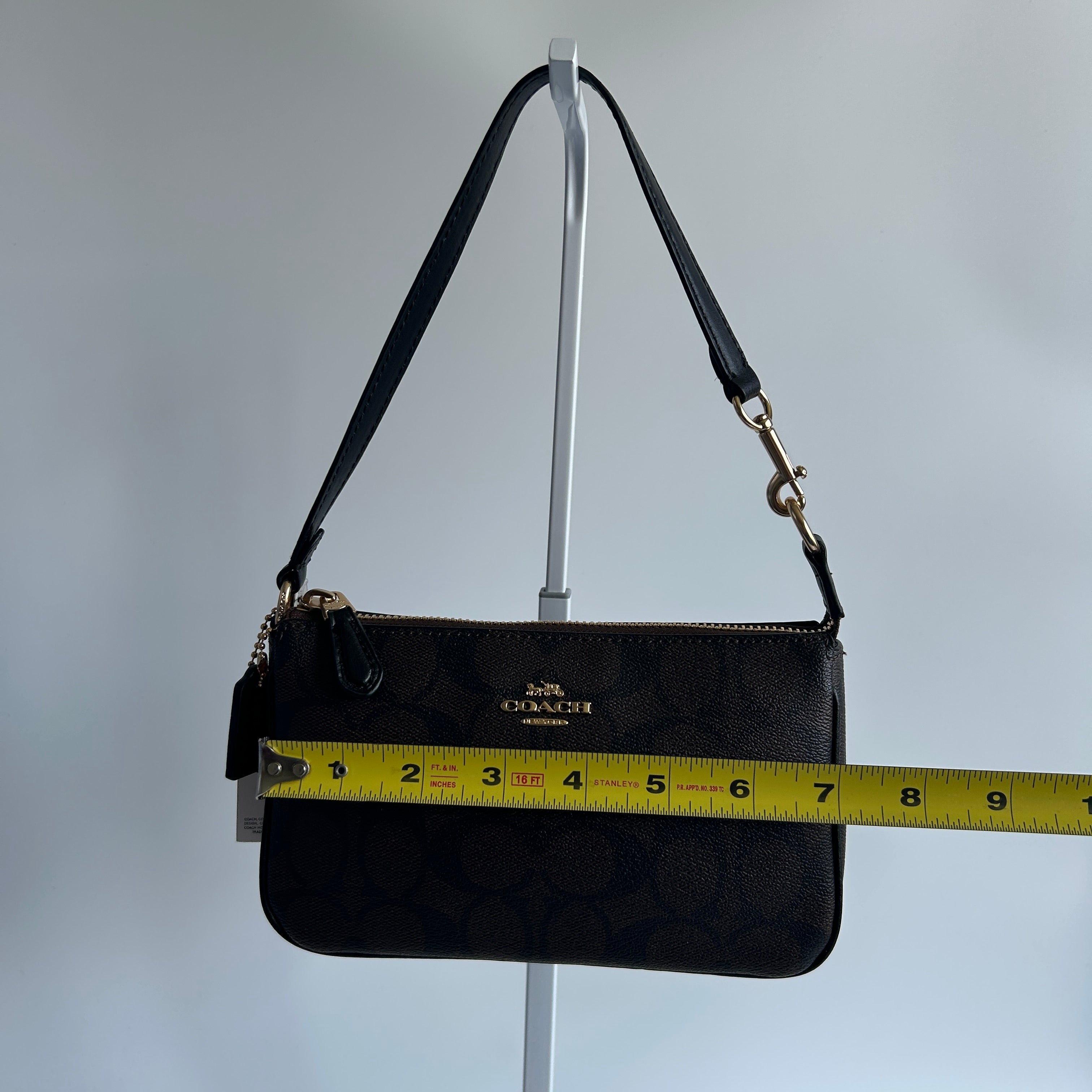 Coach Nolita 19 Brown Signature Canvas Leather Shoulder Bag NEW