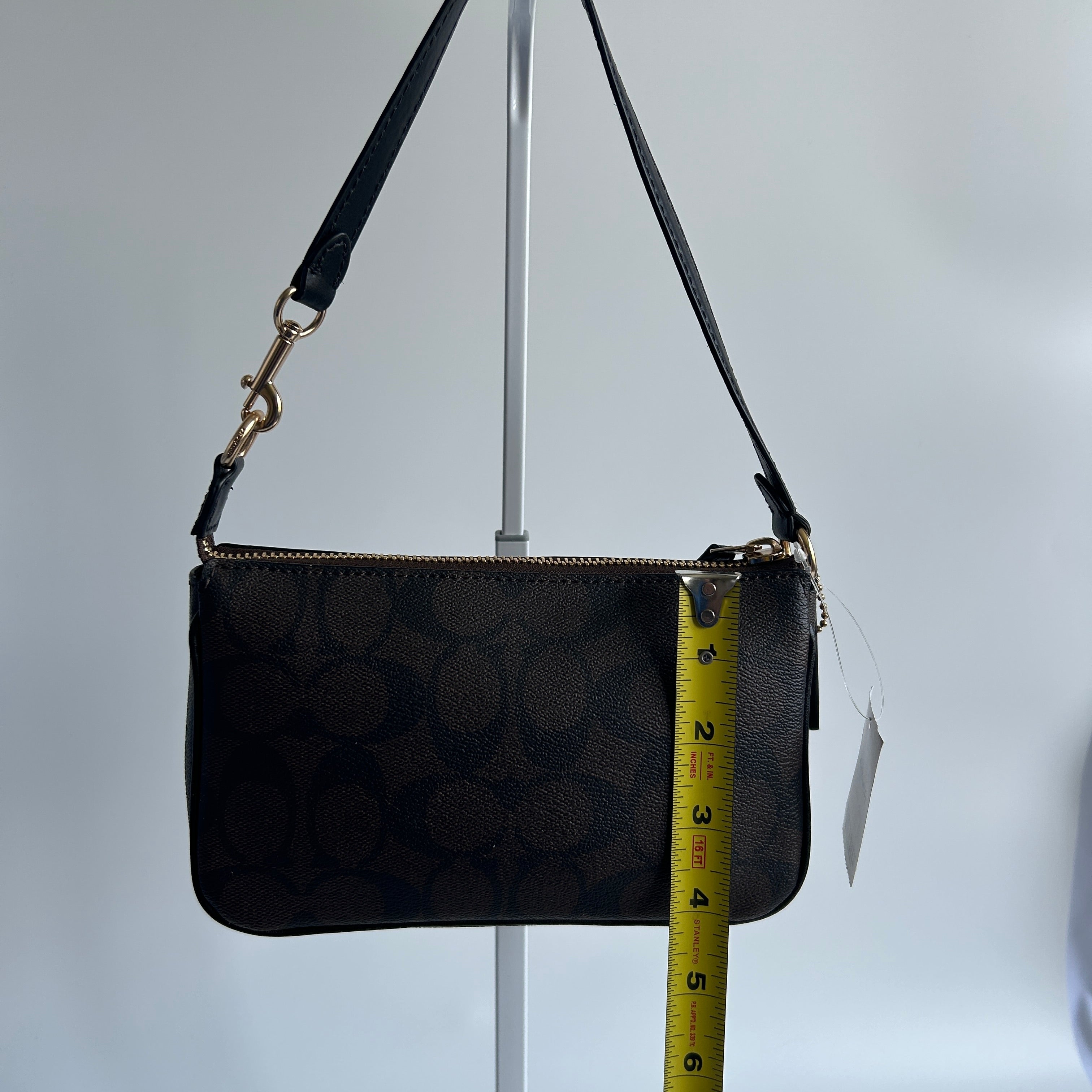 Coach Nolita 19 Brown Signature Canvas Leather Shoulder Bag NEW