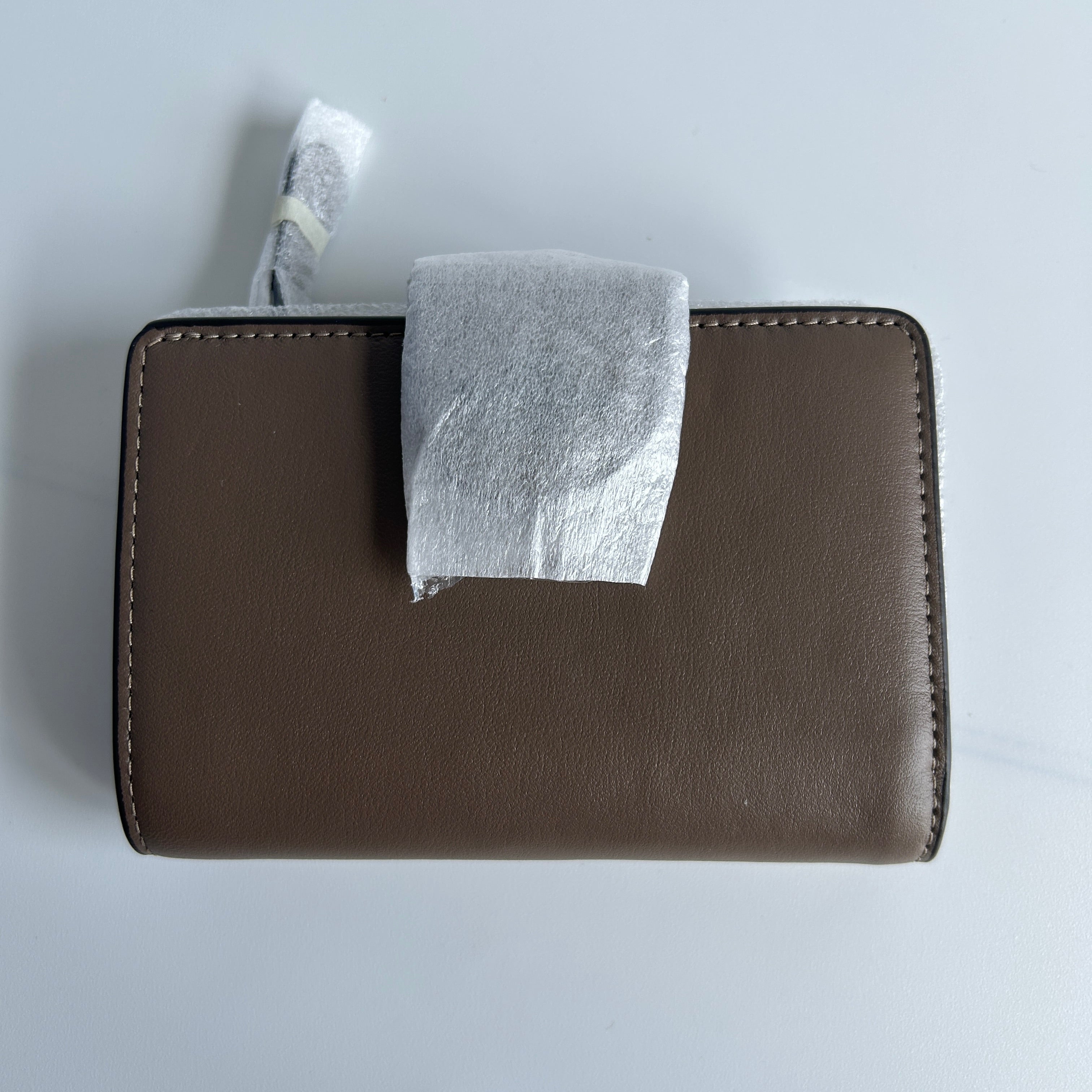 Coach Tabby Medium Wallet Dark Stone Pebble Leather New