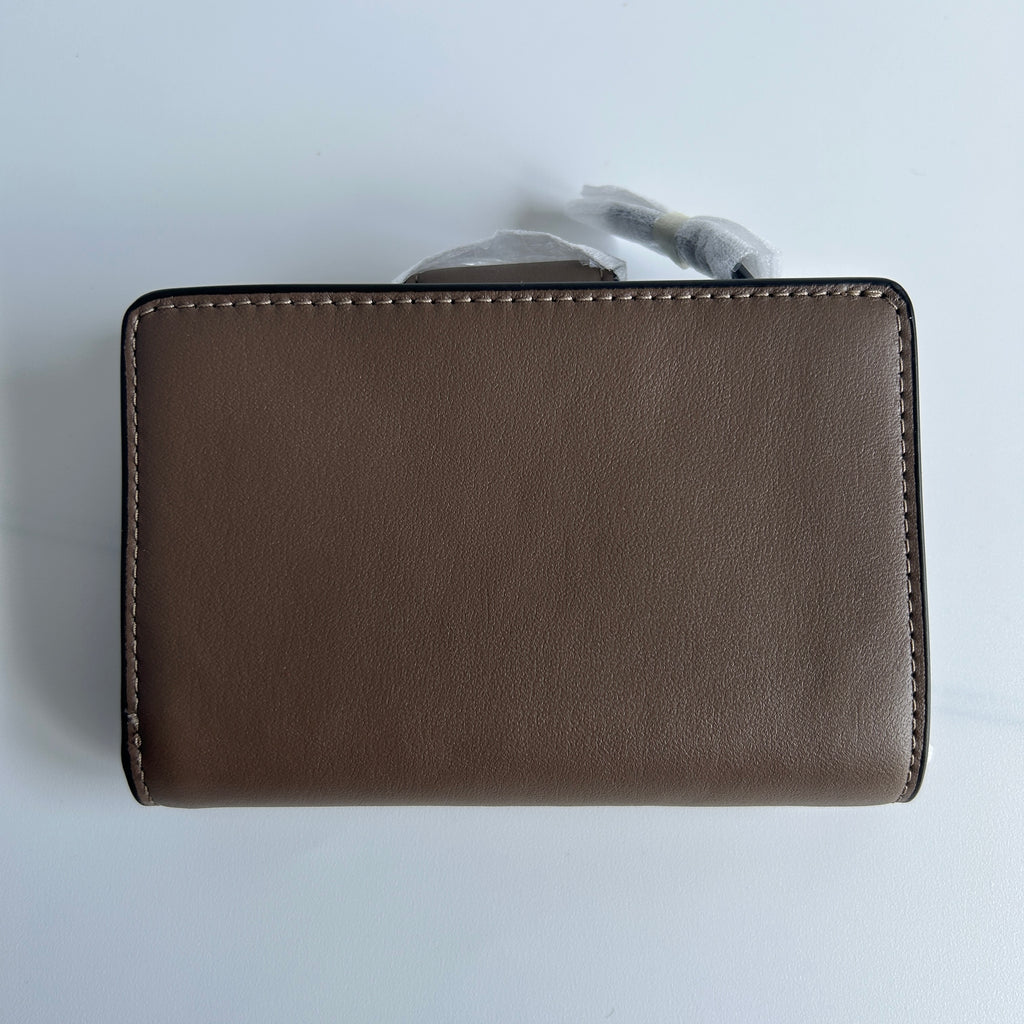 Coach Tabby Medium Wallet Dark Stone Pebble Leather New