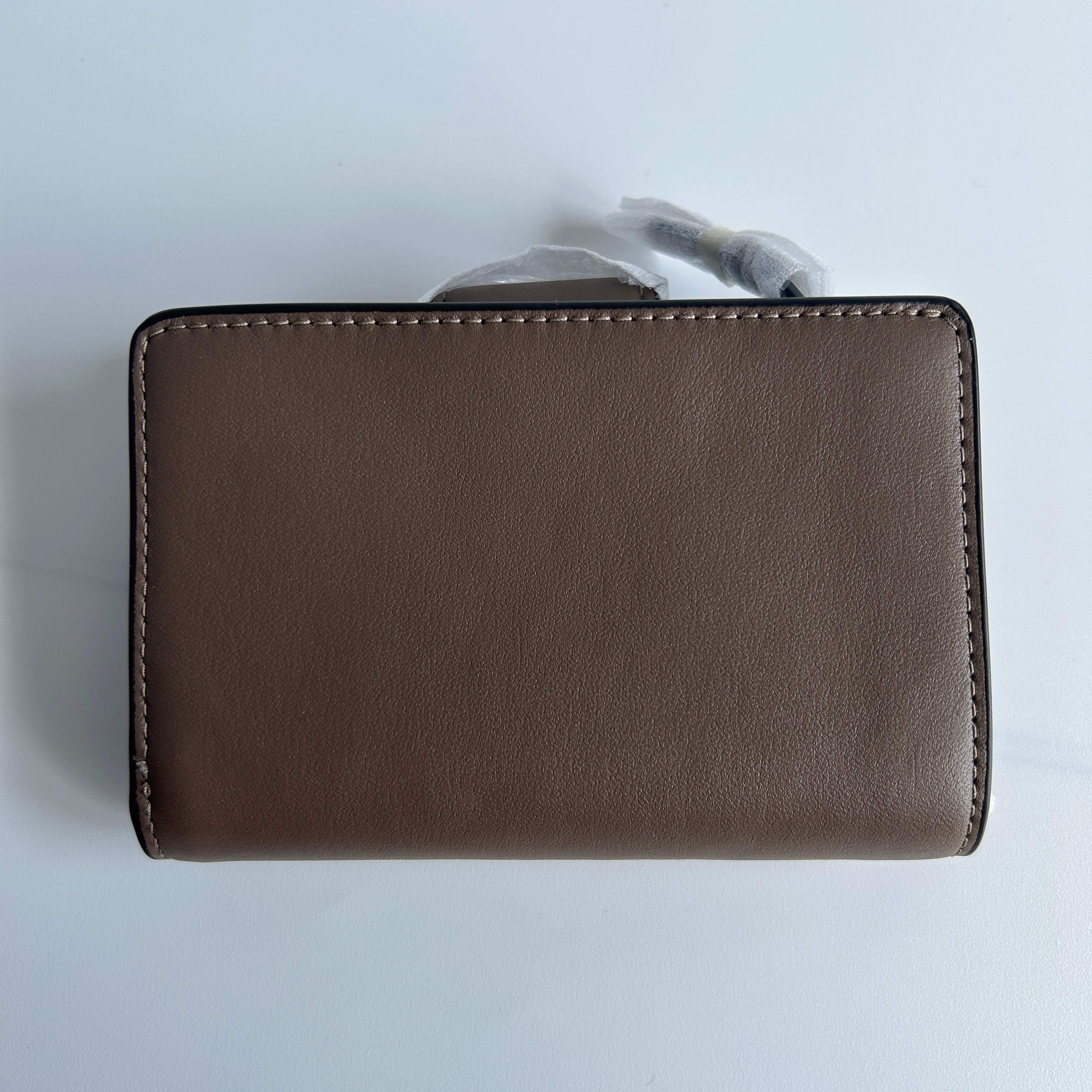 Coach Tabby Medium Wallet Dark Stone Pebble Leather New