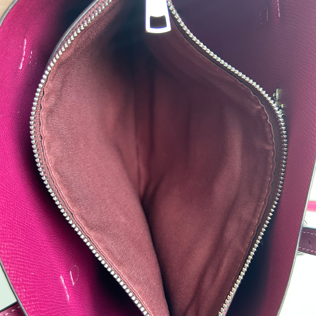 Coach Mollie Tote 25 Brown Pink Signature Canvas Leather Bag Good