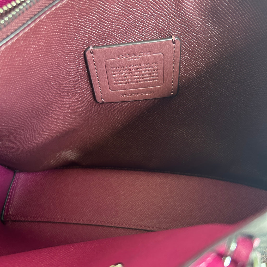 Coach Mollie Tote 25 Brown Pink Signature Canvas Leather Bag Good