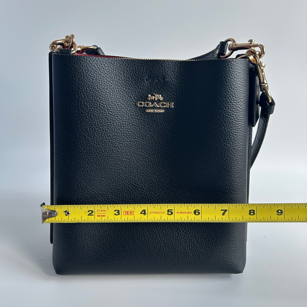 Coach Mollie Bucket Bag 22 Black Pebbled Leather Shoulder Bag Excellent
