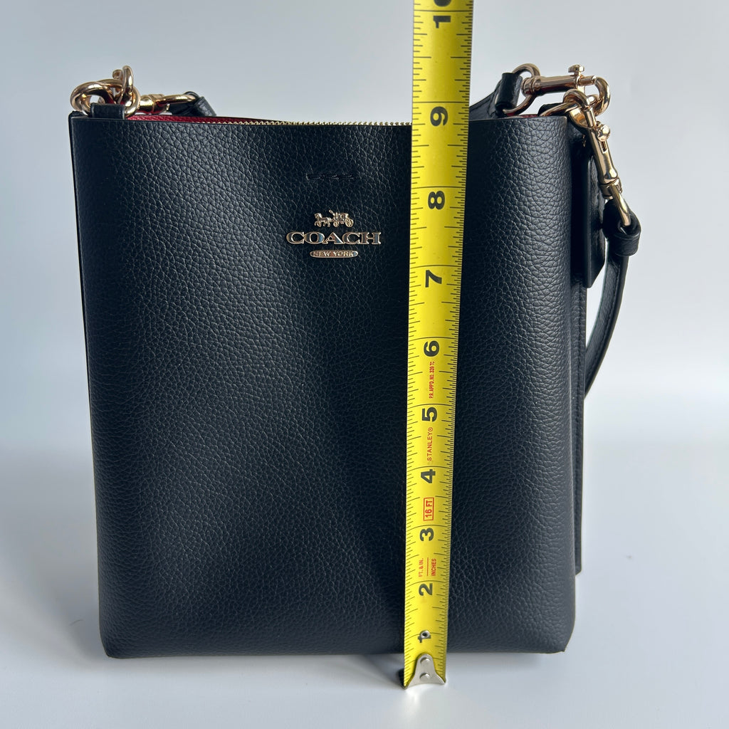 Coach Mollie Bucket Bag 22 Black Pebbled Leather Shoulder Bag Excellent