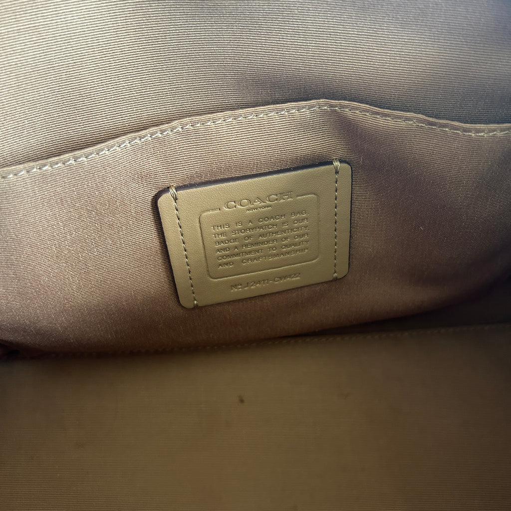 Coach Georgia Satchel Khaki Signature Canvas Leather Bag Good