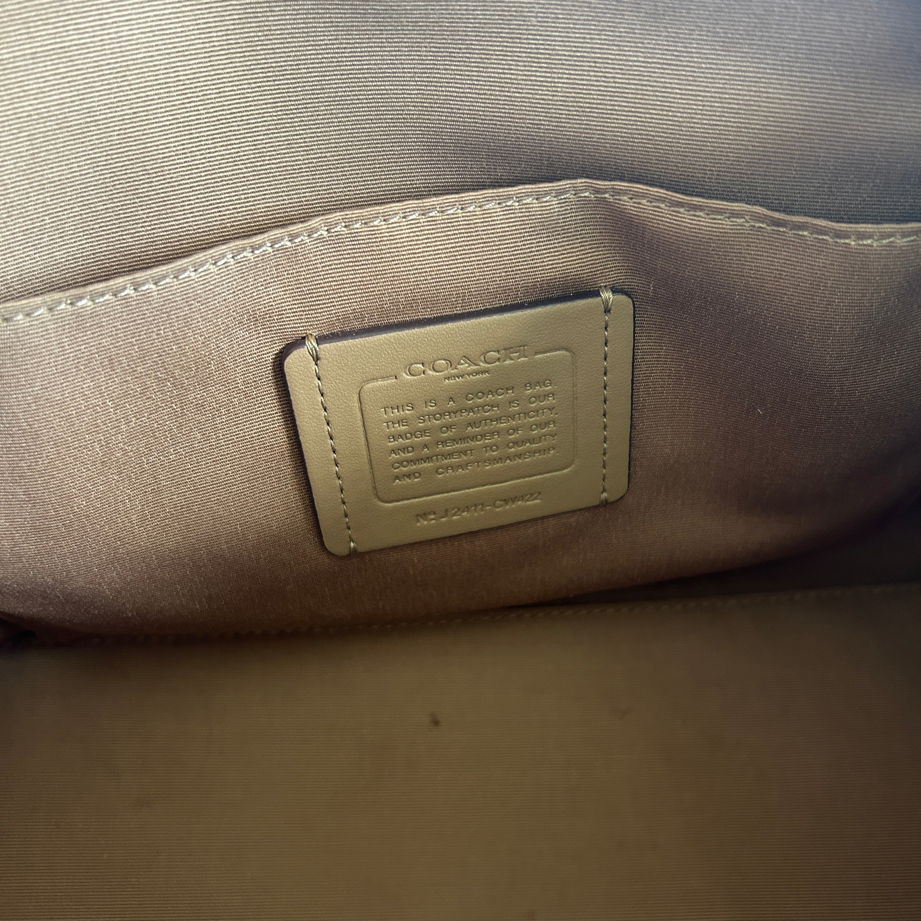 Coach Georgia Satchel Khaki Signature Canvas Leather Bag Good