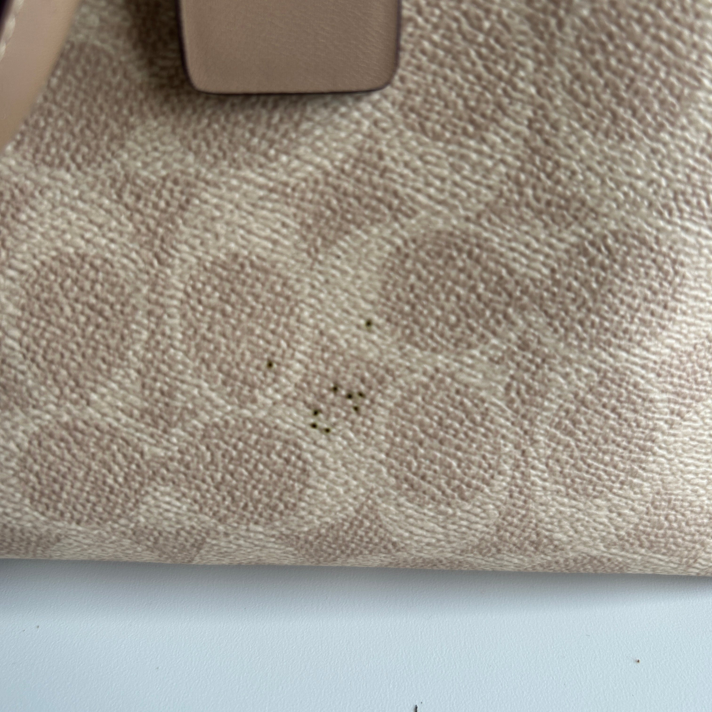 Coach Georgia Satchel Khaki Signature Canvas Leather Bag Good