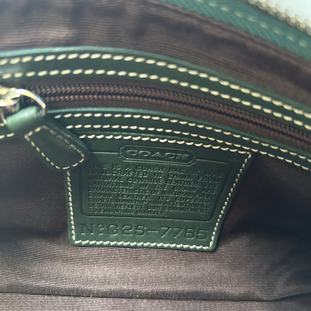 Coach Hamptons Forest Green Leather Demi Bag 7785 Good Condition