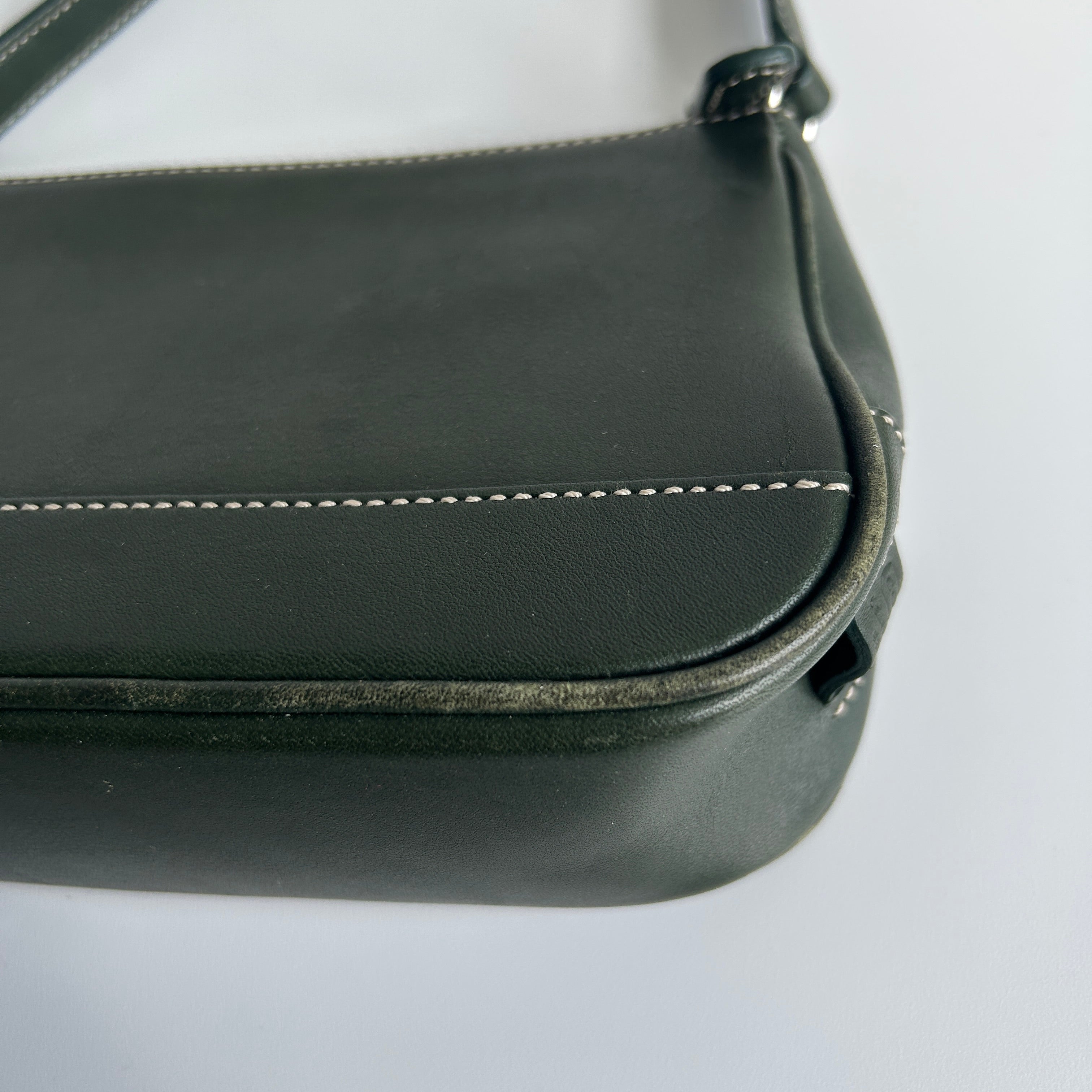 Coach Hamptons Forest Green Leather Demi Bag 7785 Good Condition